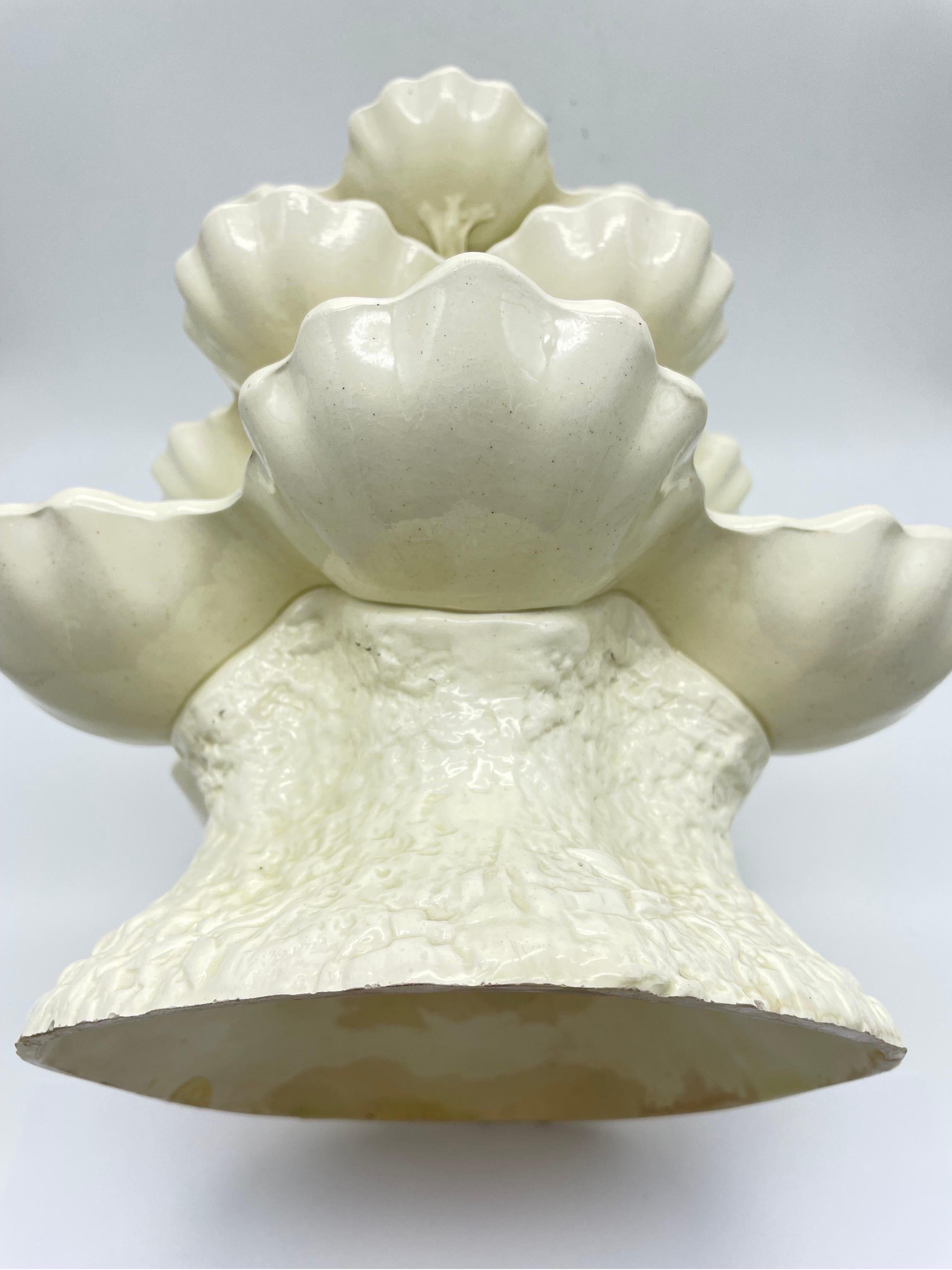 ANTIQUE PLAIN CREAMWARE POTTERY PLATT MENAGE CENTERPIECE ENGLISH CIRCA 1770, Eng 4