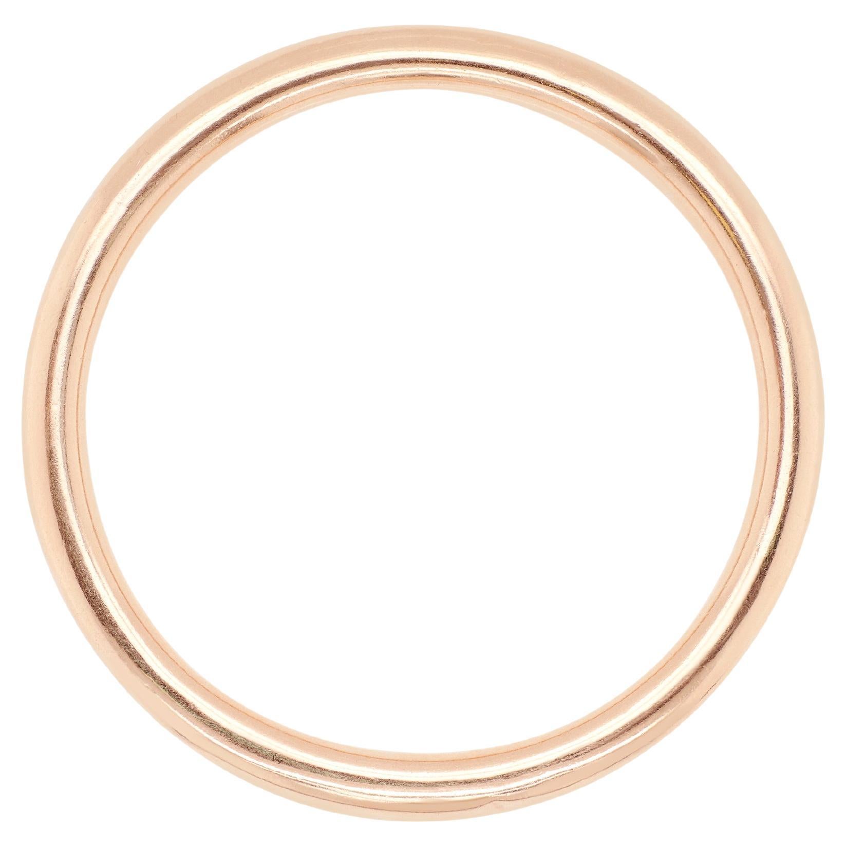 Antique Plain Hollow Bangle Bracelet in 15 Carat Rose Gold, London, 1920