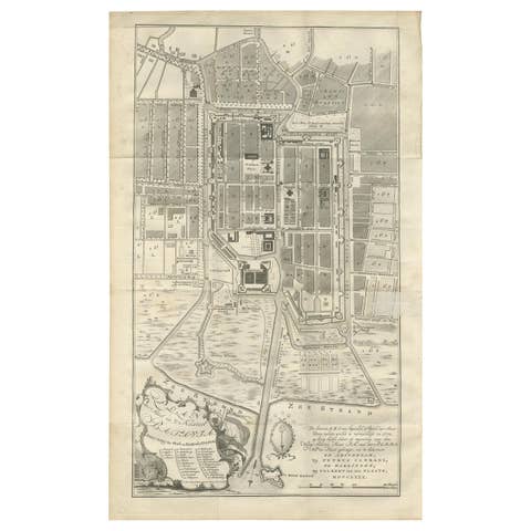 Antique Plan of Batavia by Van Krevelt, circa 1780
