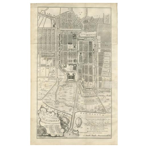Antique Plan of Batavia by Van Krevelt, circa 1780