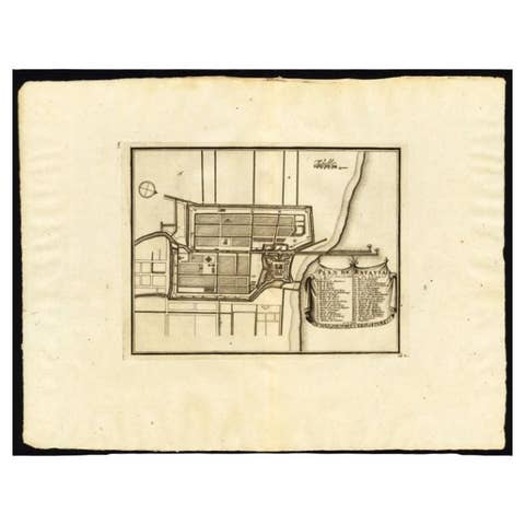 Antique Plan of Batavia, Capital of the Dutch East Indies, by Van Der Aa, 1725