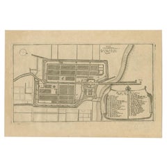 Plan ancien de Batavia en Antiquités des Indes orientales néerlandaises ou Indonésie, vers 1695