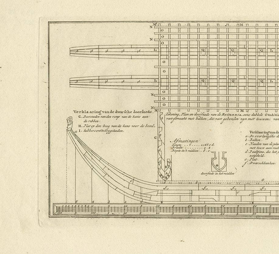 Antique Plan of Britannia 'Cross Section' by Cook, 1803
