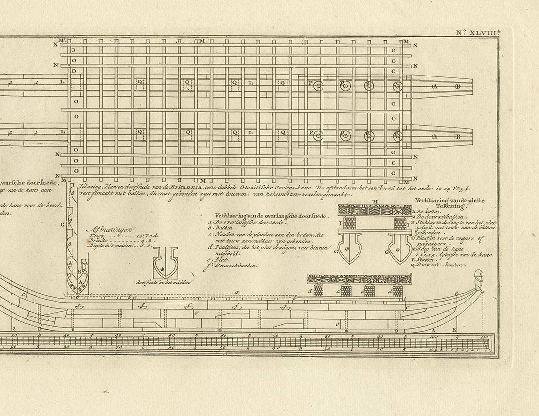 Antique Plan of Britannia 'Cross Section' by Cook, 1803