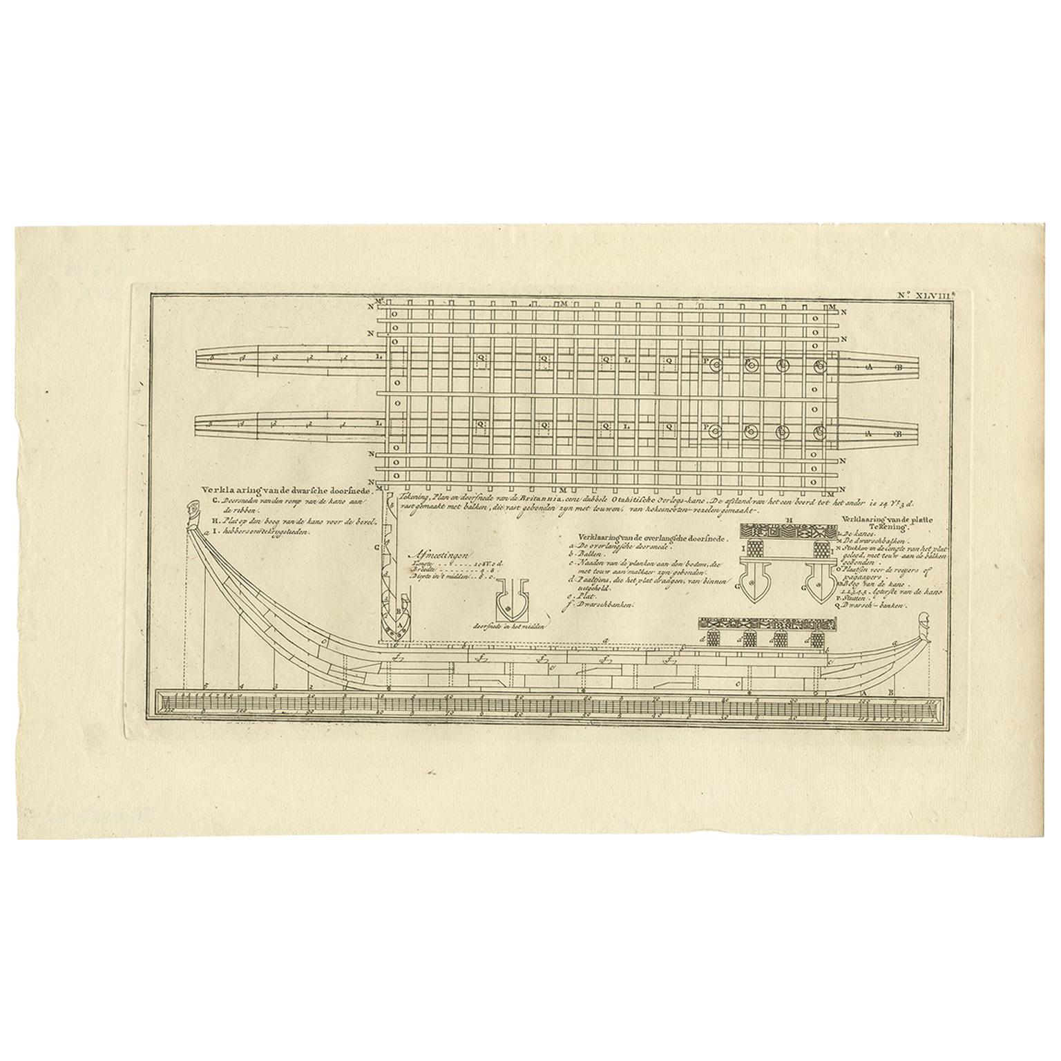 Plan ancien de Britannia « Cross Section » (section croisée) par Cook, 1803