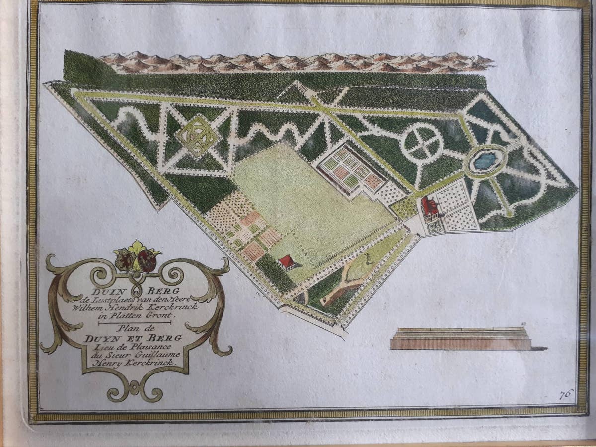 Antique Plan of Duin en Berg 'the Netherlands' by H. de Leth circa 1732