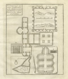 Antique Plan of Egyptian Catacombs Alexandria Necropolis Latomia, 1776