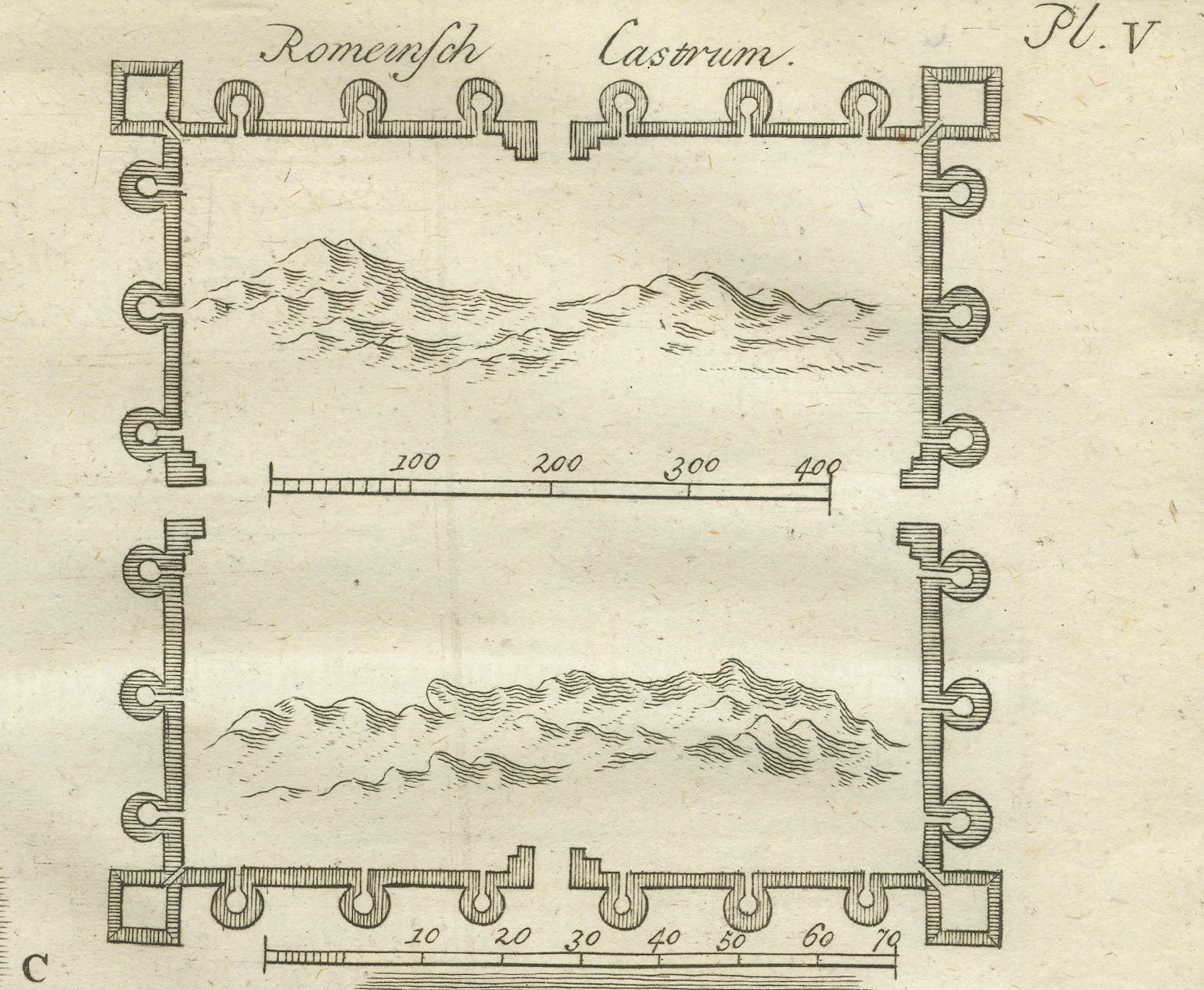 Plano antiguo de las catacumbas egipcias Necrópolis de Alejandría Latomia, 1776 Europeo en venta
