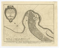 Antique Plan of Fort Dauphin on Madagascar of the East Coast of Africa, 1756