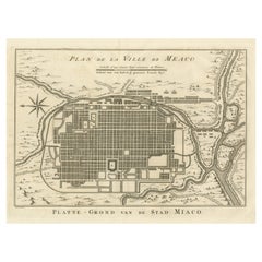 Plan ancien de Meaco, Kyoto, Japon