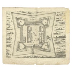 Plan ancien de Paliacatta ou Pulicat au Tamil Nadu, sur la région de Coromandel, Inde