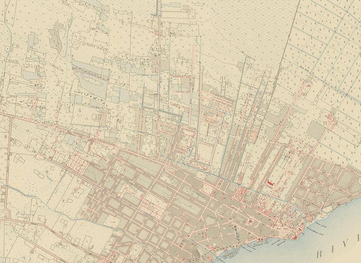 Antique Plan of Paramaribo 'Suriname' Published 1920