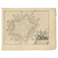 Antiker Plan von Philippeville in Wallonien, Belgien, 1769