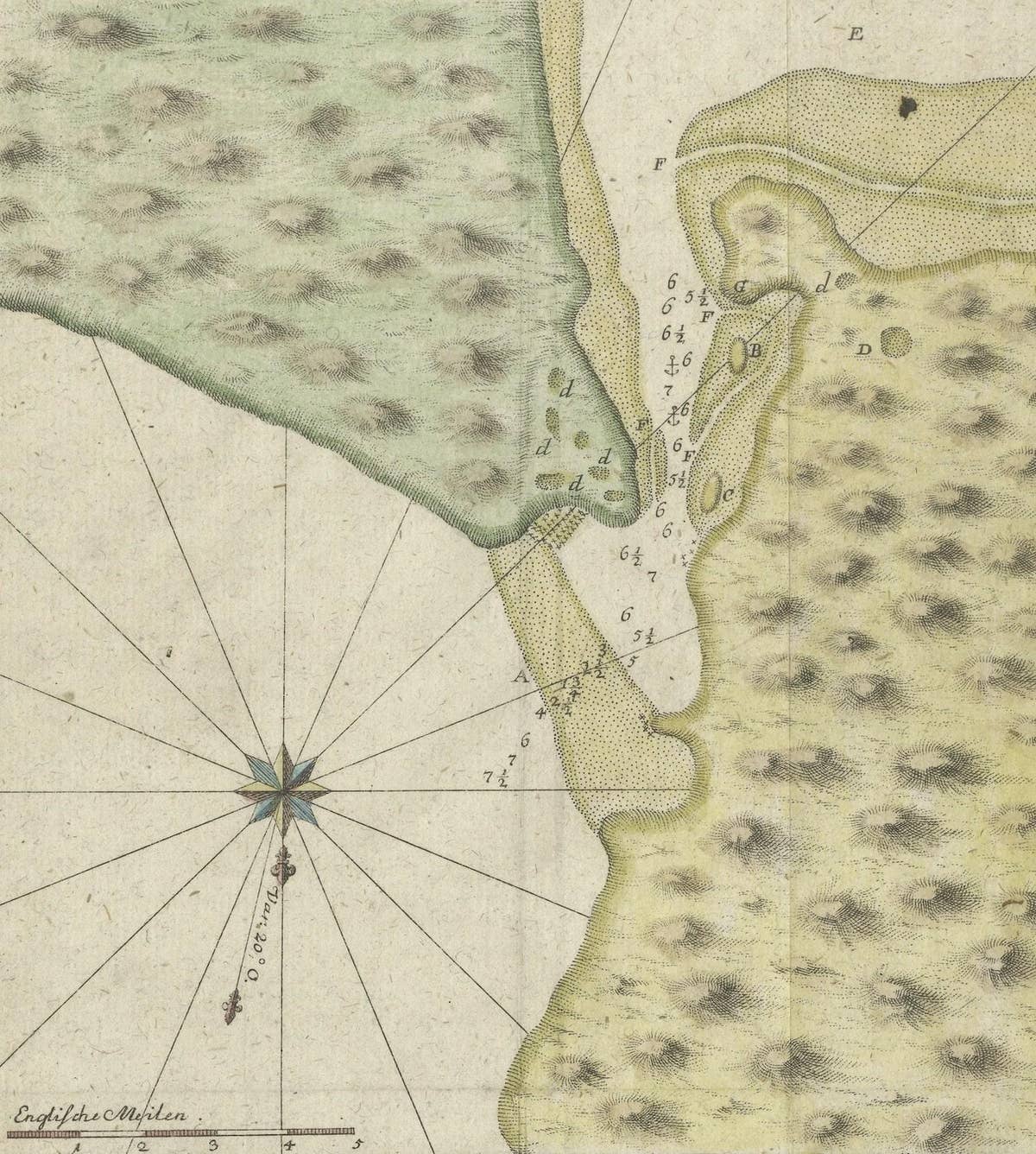 Antique Plan of Plan of St. Julian's Harbour on the Coast of Patagonia