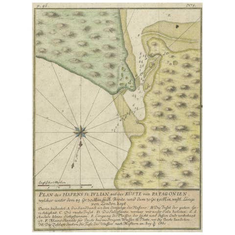 Antique Plan of Plan of St. Julian's Harbour on the Coast of Patagonia
