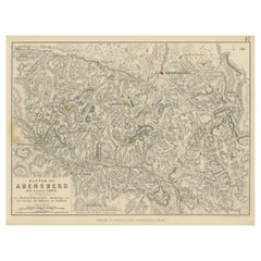 Plan ancien de la bataille d'Abensberg en Allemagne