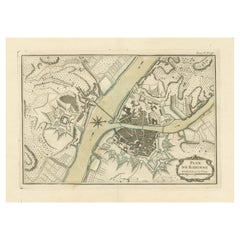 Plan ancien de la ville de Bayonne, France