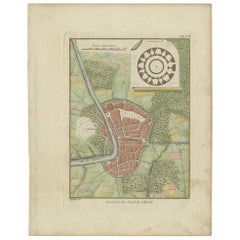 Pianta antica della città di Damietta in Egitto di C. Niebuhr, 1774