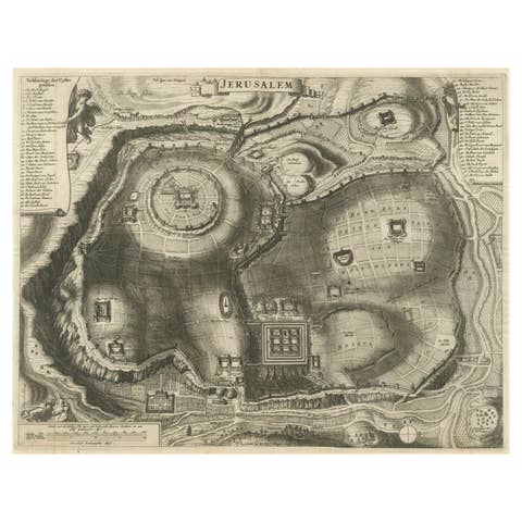 Plan of Ancient Jerusalem – Cornelis de Bruijn’s Engraved City View c.1698
