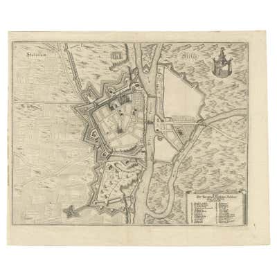 Detailed Original Antique Plan of the City and Fort of Malacca ...