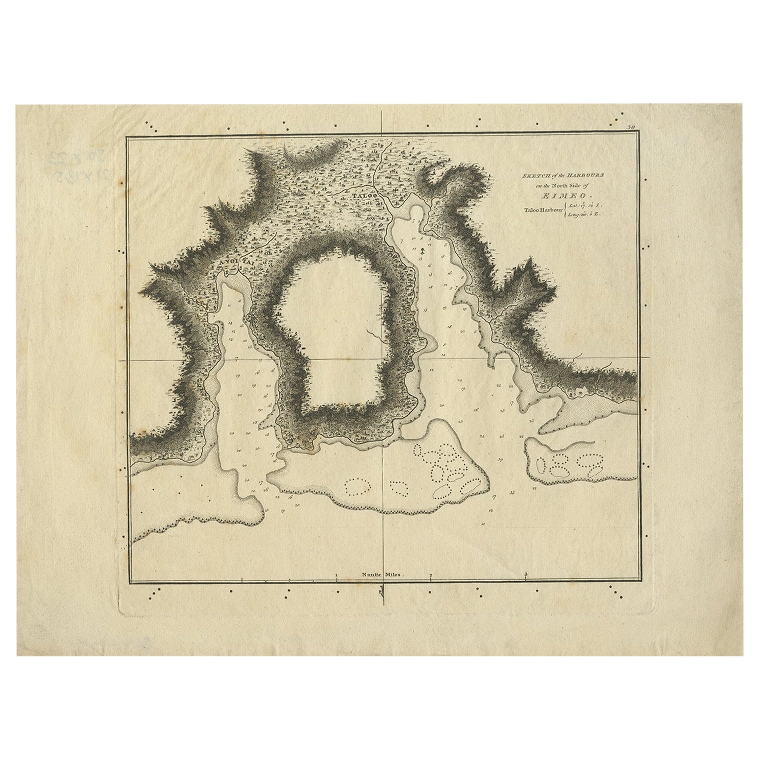 Pianta antica del porto di Taloo di Cook, 1784