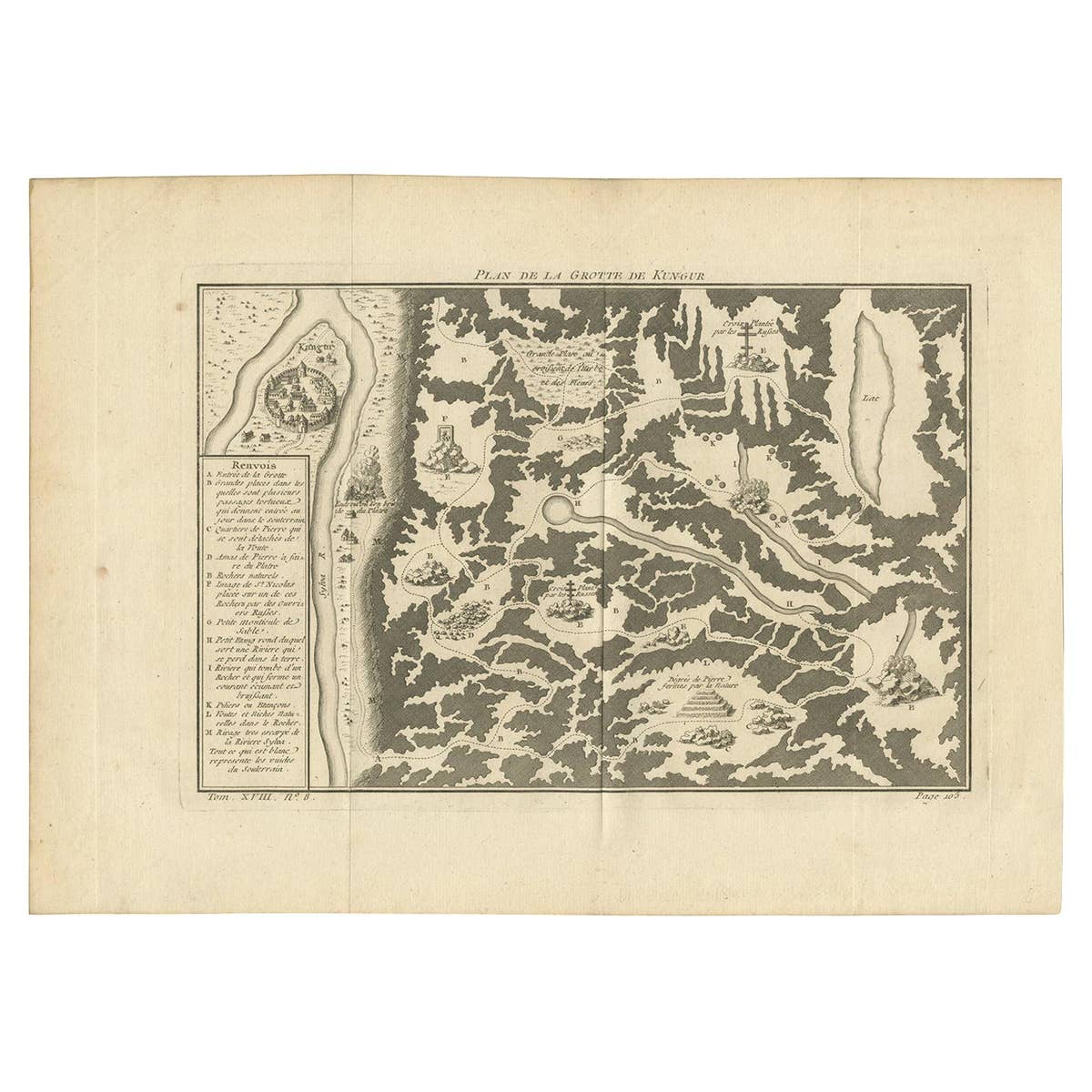 Antique Plan of the Kungur Ice Cave by Bellin, '1768'