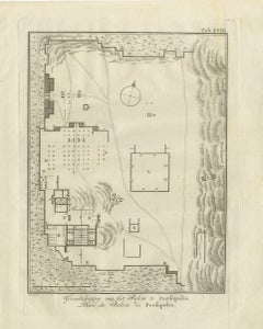 Antique Plan of the Palace of Persepolis, Niebuhr Engraving, 1780
