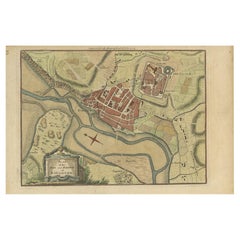 Plan antique de la ville et du port de Boulogne-sur-Mer par Barrow, vers 1760