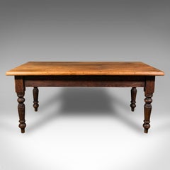 Antique Plank Top Mill Table, English, Pine, Country House, Dining, Victorian