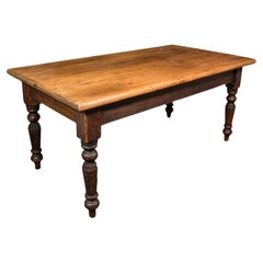 Antique Plank Top Mill Table, English, Pine, Country House, Dining, Victorian