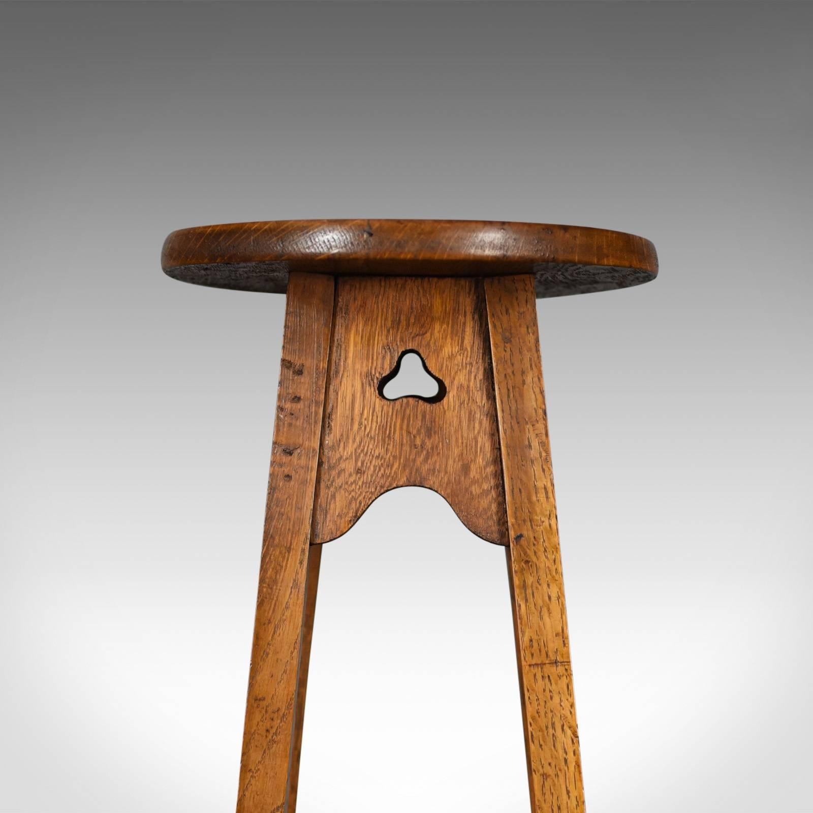 Arts and Crafts Antique Plant Stand, Arts & Crafts, Torchere, Liberty Taste, Oak, circa 1910