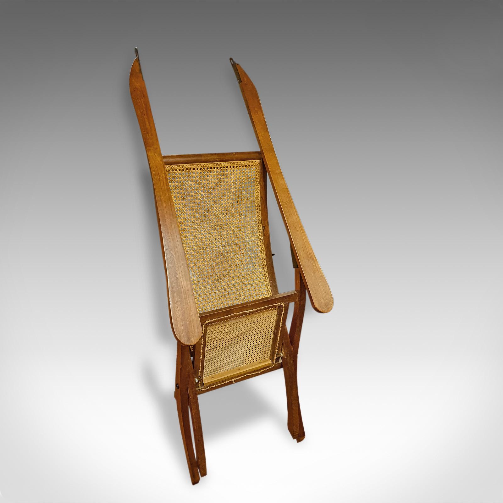 Antique Plantation Chair, Teak, Bergere, Steamer Deck, Garden Lounger, Edwardian 4