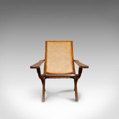 Antique Plantation Chair, Teak, Bergere, Steamer Deck, Garden Lounger, Edwardian