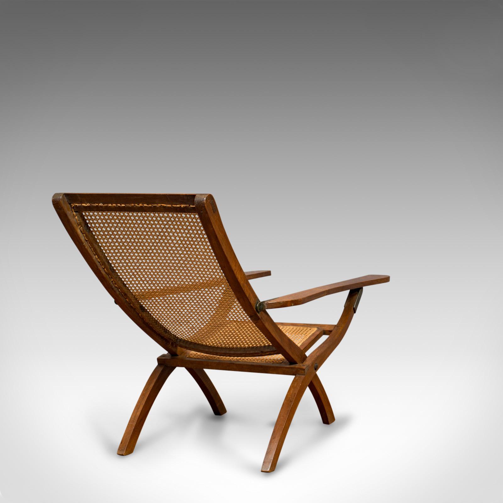 Antique Plantation Chair, Teak, Bergere, Steamer Deck, Garden Lounger, Edwardian In Good Condition In Hele, Devon, GB