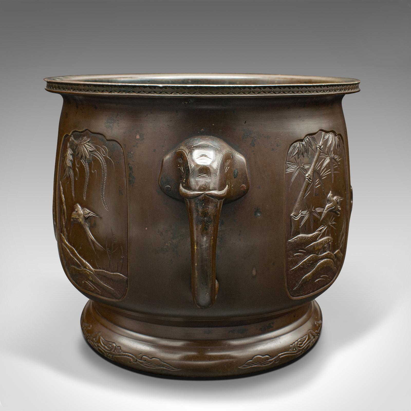 Antique Planter, Japanese, Bronze, Decorative Jardiniere, Edo, Victorian, C.1860 For Sale 1