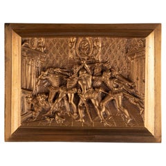 Antique Plaque Wall Decor Renaissance Battle Bronze Relief Henri I Duke of Guise