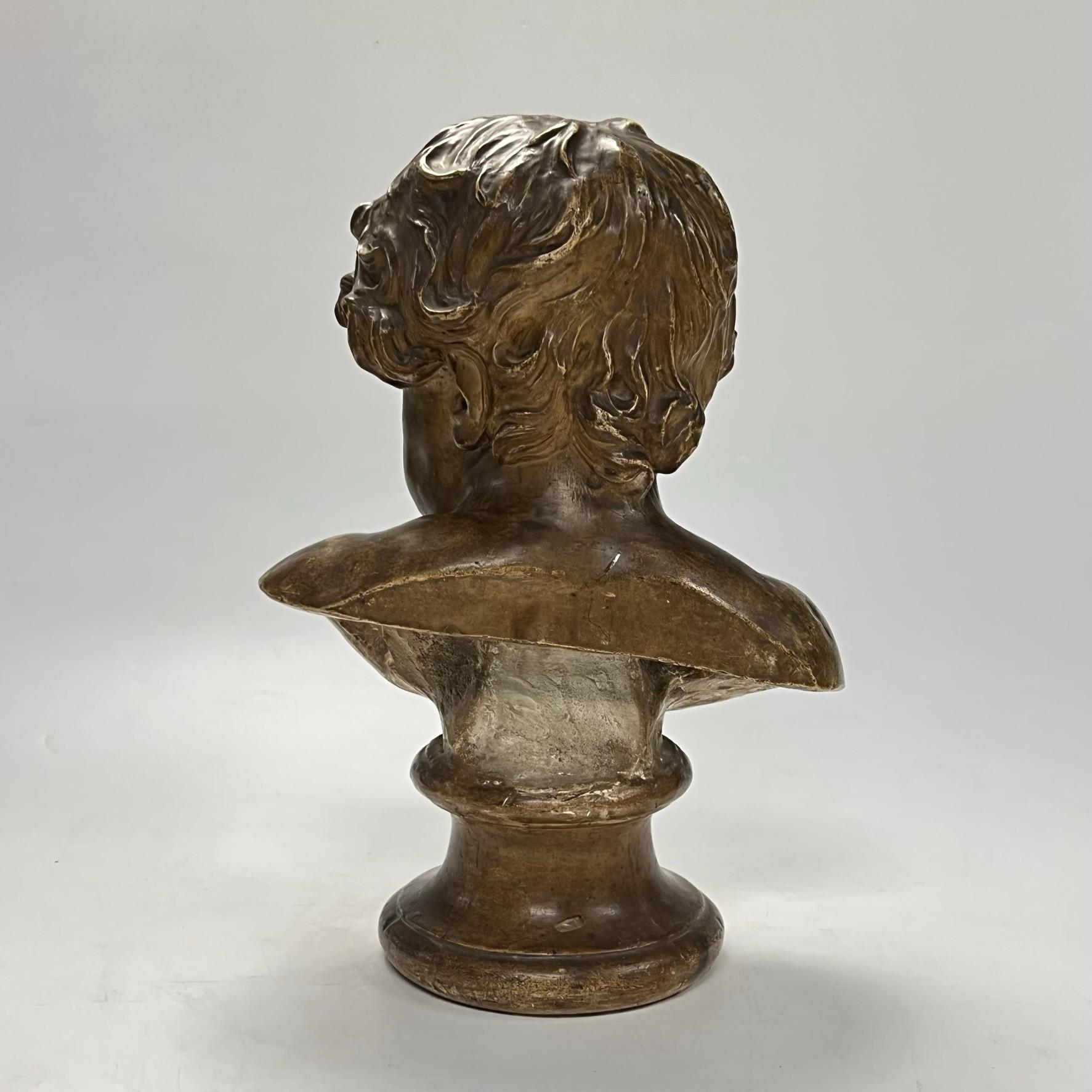 Plaster Antique plaster  Bust of Cupid After Francois Duquesnoy (1597-1643) For Sale