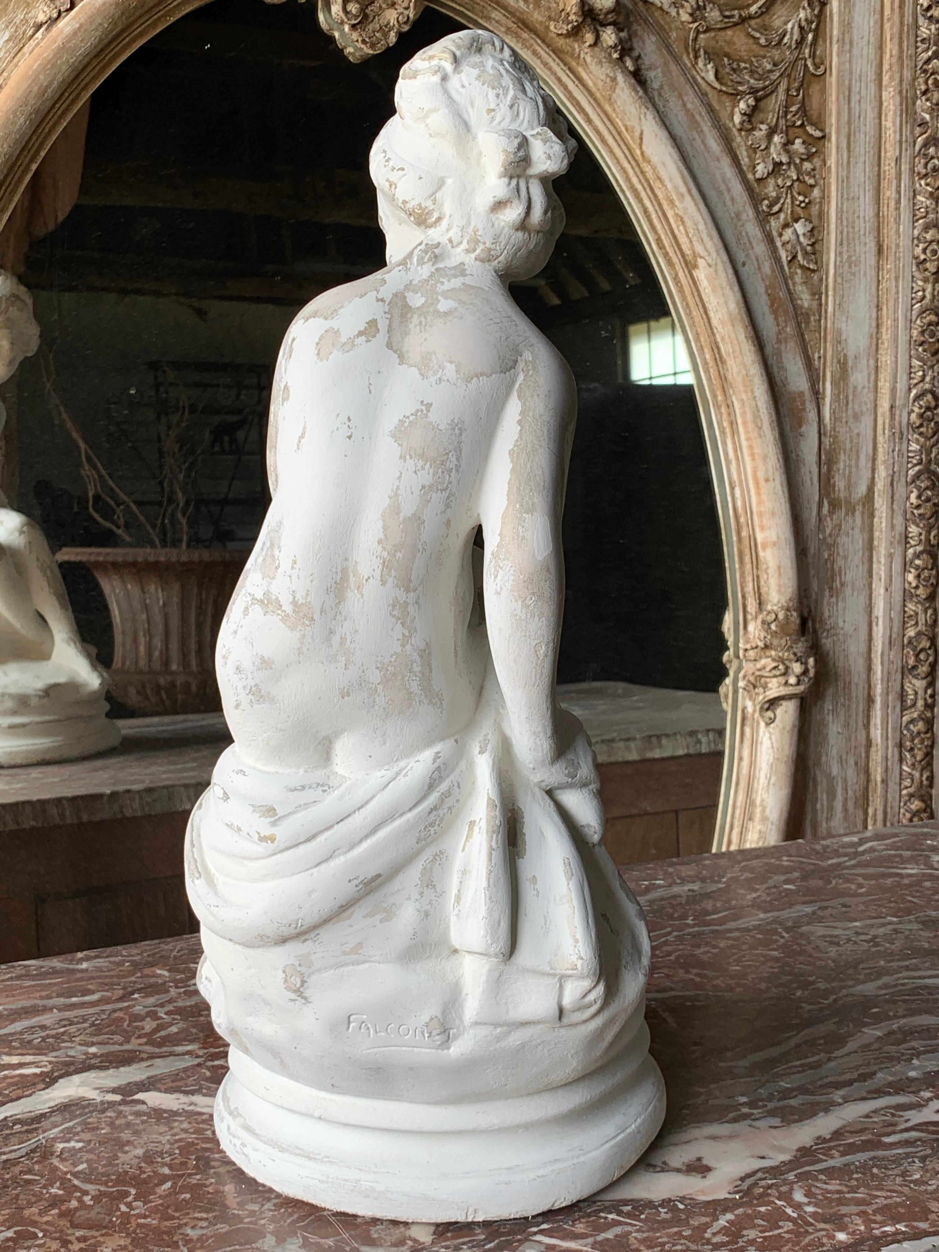 Figura antigua de escayola firmada Etienne Maurice Falconet Moldeado en venta