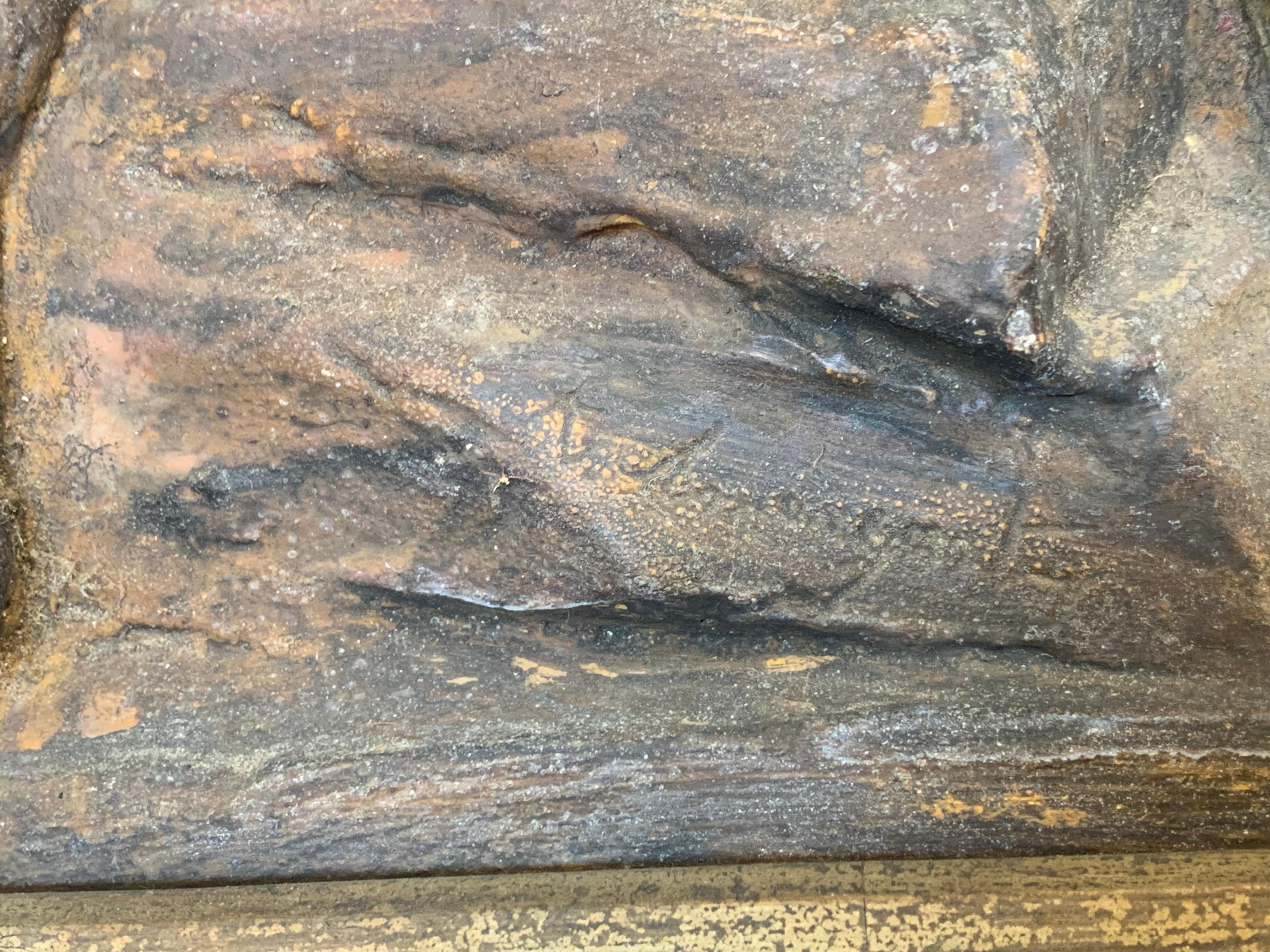 Inizio XX secolo Antica targa in gesso raffigurante degli oranghi in vendita