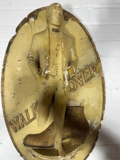 Antique Plaster Plaque /Store Display. "WALKOVER" sHOES..3-D Relief