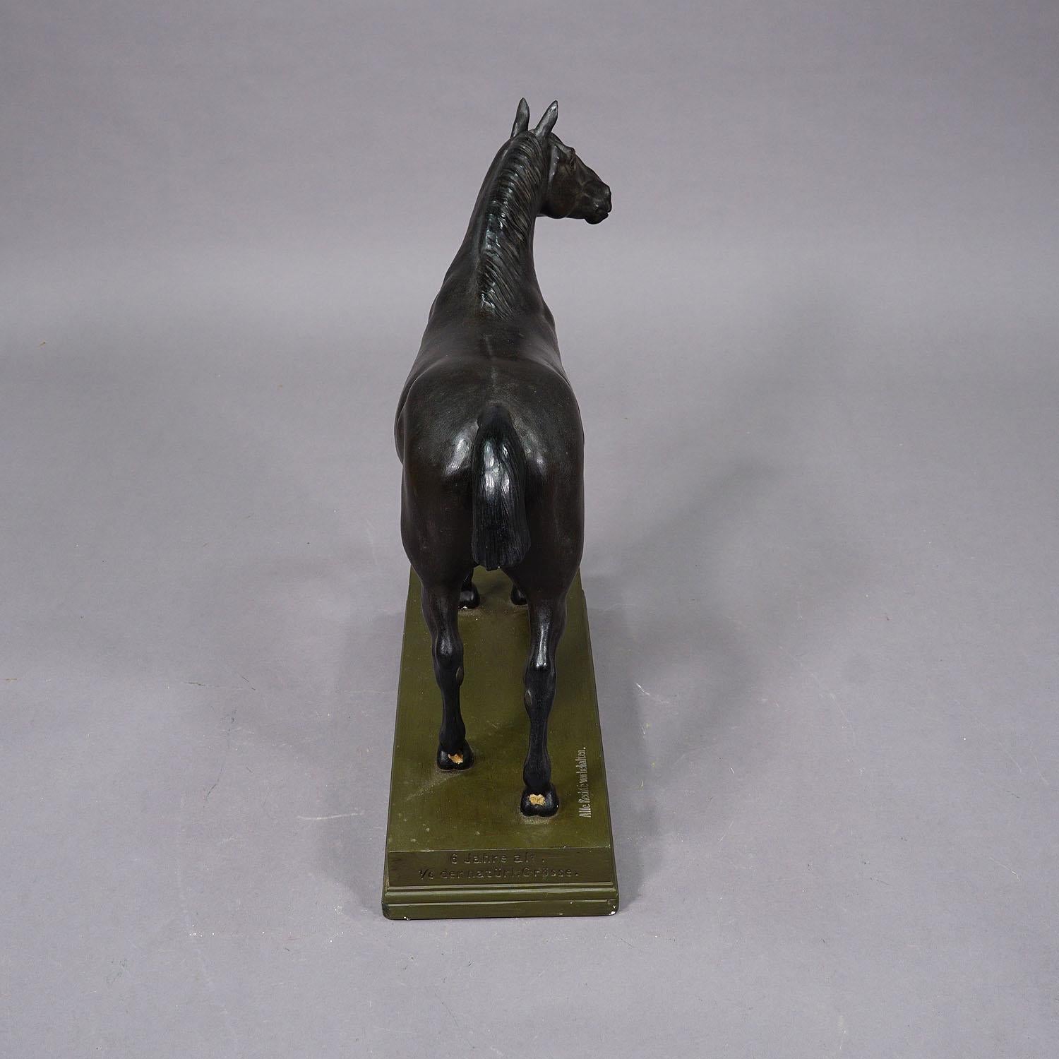 Statue ancienne en plâtre d'un étalon de chasse - par Max Landsberg 1899 Bon état - En vente à Berghuelen, DE
