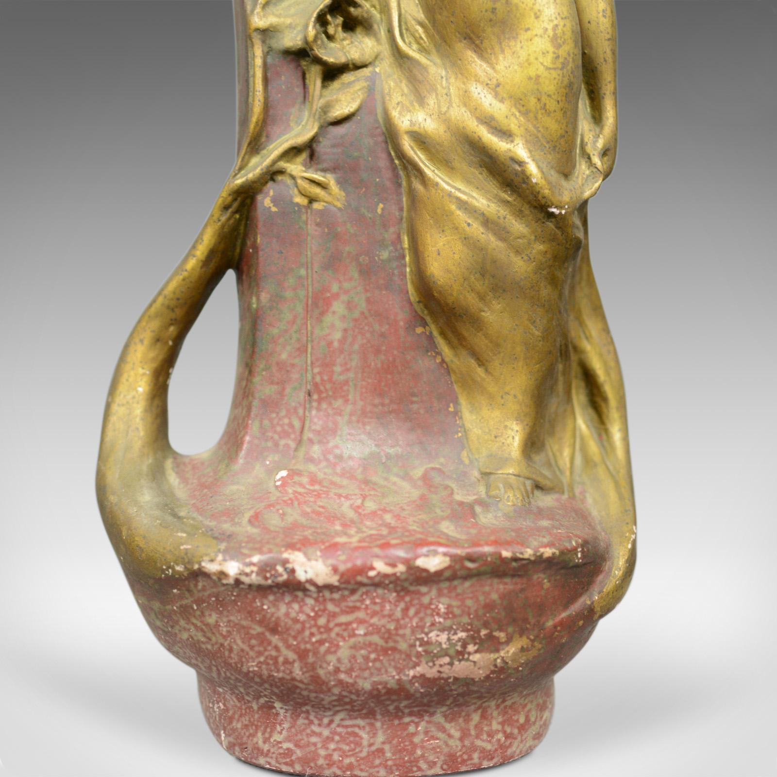 Antique Plaster Vases, French, Art Nouveau, Amphora, Early 20th Century 1