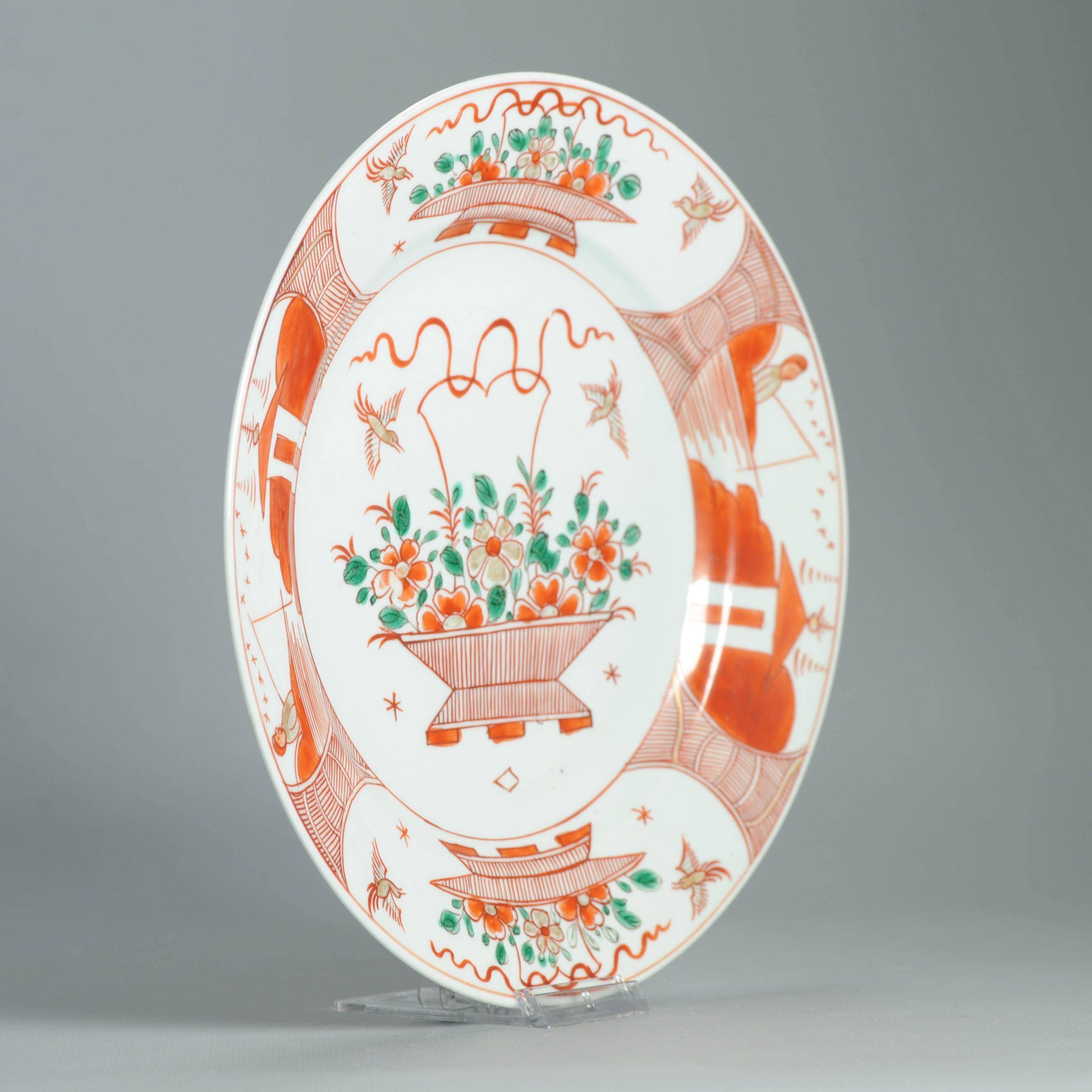 Antiker Teller 18. Jahrhundert Chinesisches Porzellan Amsterdam Bont Dekorierter Teller im Angebot 7