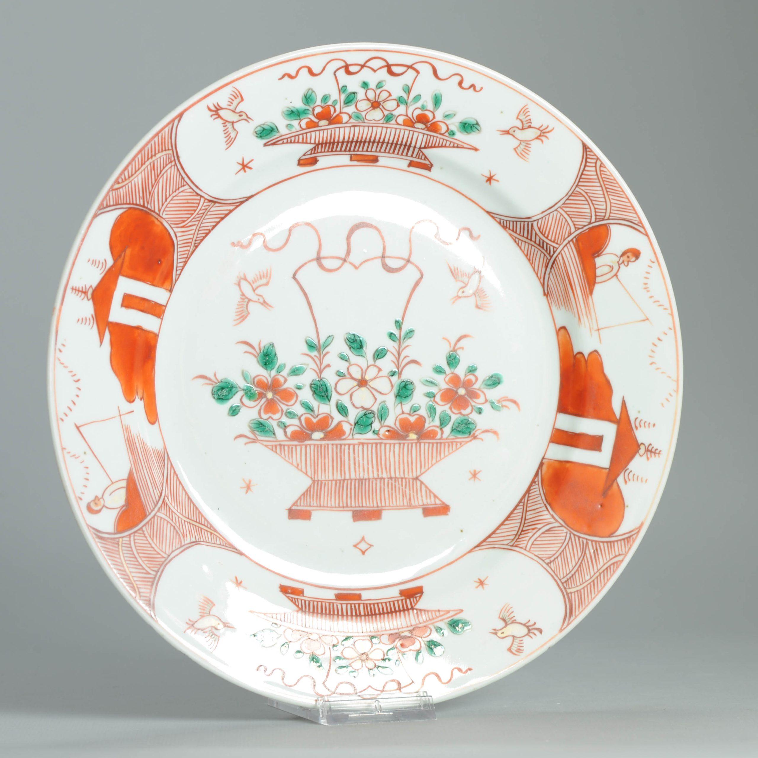 Antiker Teller 18. Jahrhundert Chinesisches Porzellan Amsterdam Bont Dekorierter Teller im Angebot 7