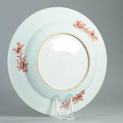 Antique Plate 18th Century Chinese Porcelain Amsterdam Bont Decorated Plate
