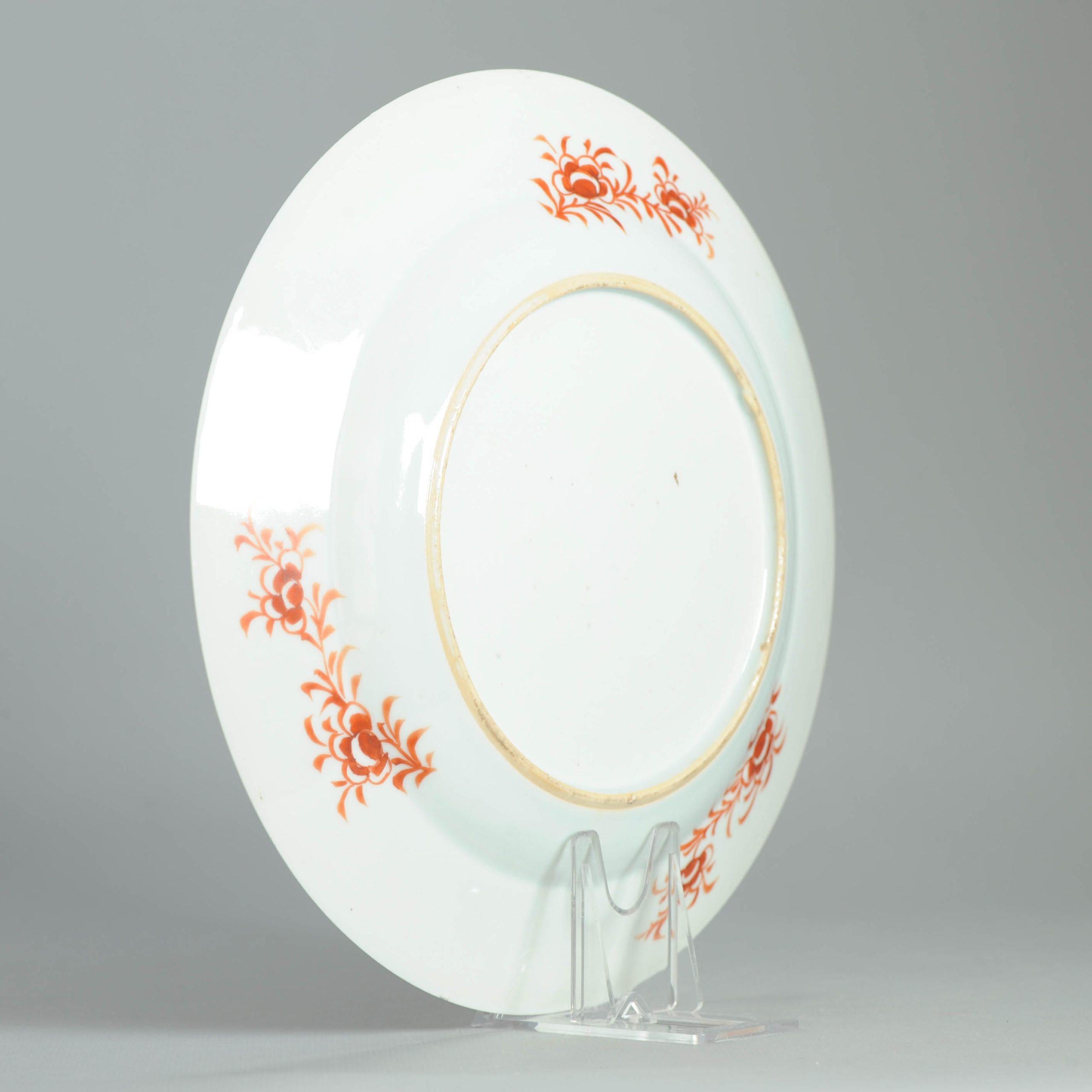 Antiker Teller 18. Jahrhundert Chinesisches Porzellan Amsterdam Bont Dekorierter Teller (18. Jahrhundert und früher) im Angebot