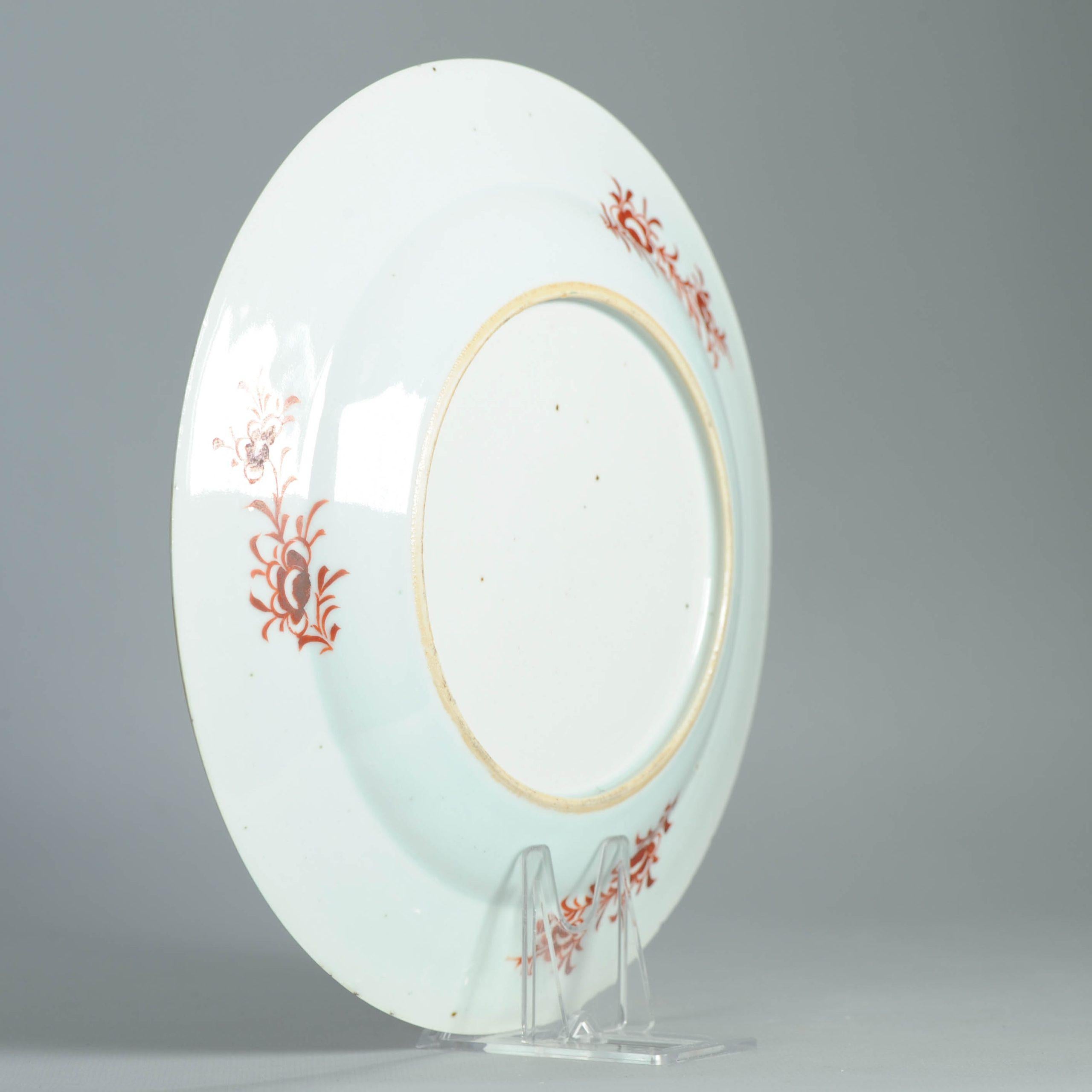 Antiker Teller 18. Jahrhundert Chinesisches Porzellan Amsterdam Bont Dekorierter Teller im Angebot 2