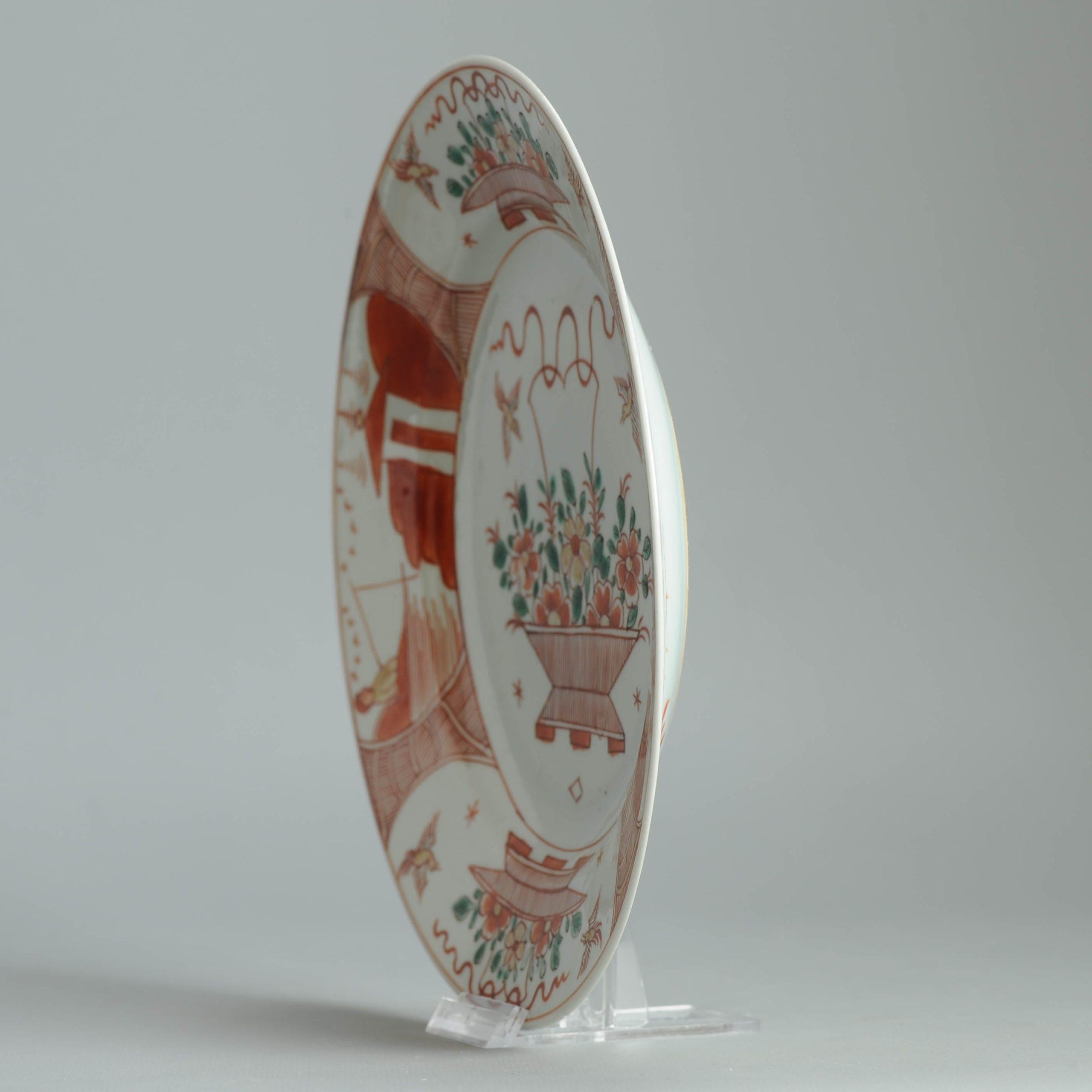 Antiker Teller 18. Jahrhundert Chinesisches Porzellan Amsterdam Bont Dekorierter Teller im Angebot 3