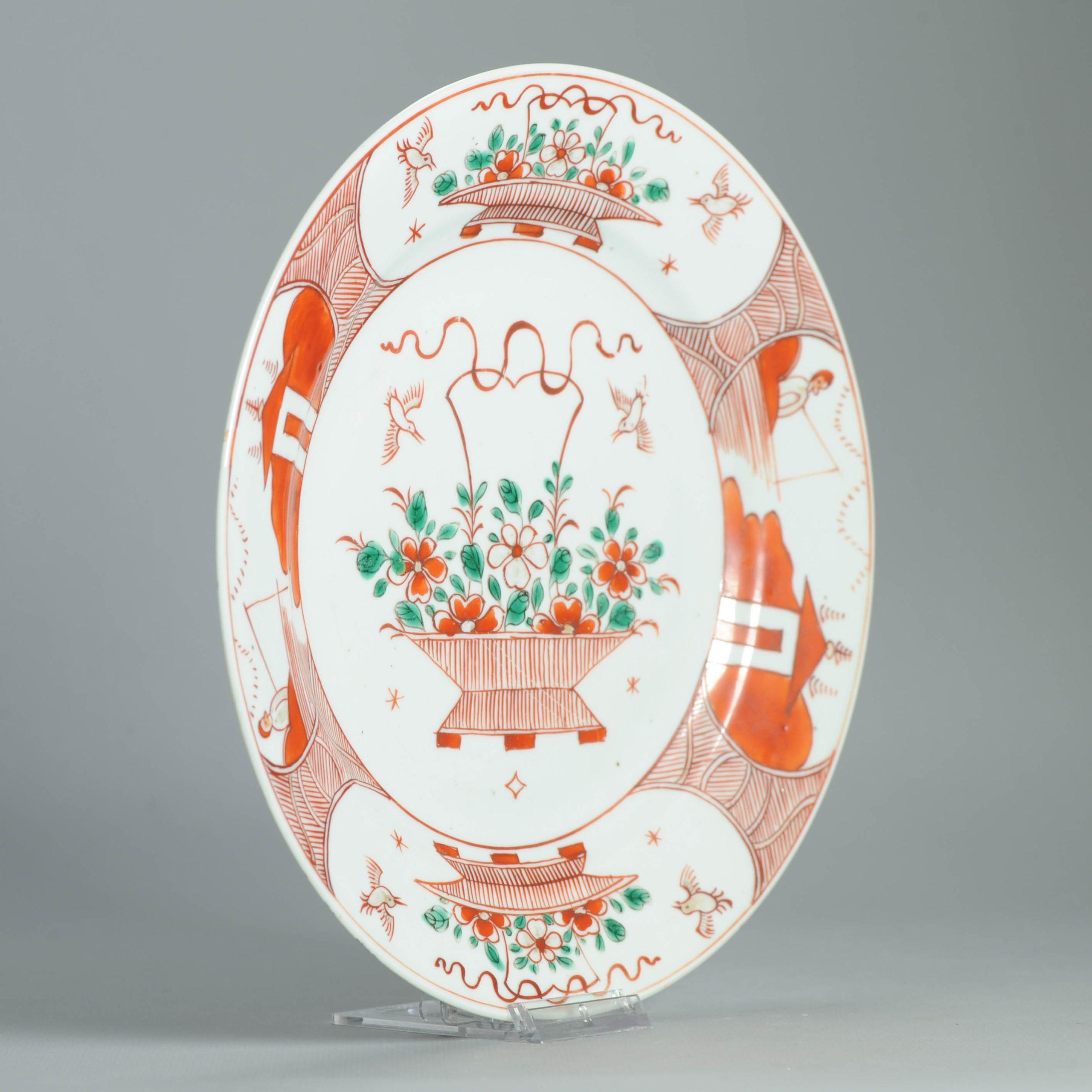 Antiker Teller 18. Jahrhundert Chinesisches Porzellan Amsterdam Bont Dekorierter Teller im Angebot 5