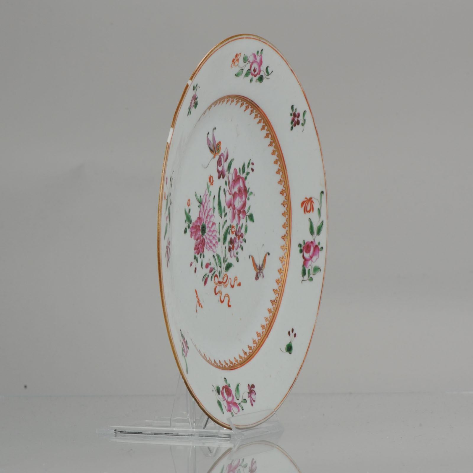 A fine antique Chinese plate, made during the Qianlong period. Fully decorated with Butterfly and Flowers.

Butterfly

Butterfly - joy and conjugal felicity. Butterfly is pronounced in homonym with the word die which means a 80 years old. Two